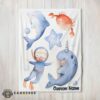Good Sea's Treasures Narwhal Dolphin Crab Starfish Scuba Divers Blanket Fleece Customized Blanket