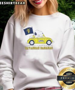Good Snoopy Driving Car Savannah Bananas T-Shirt - Image 5