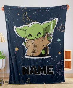 Good Star Wars Baby Yoda Astronomy Blanket Fleece Customized Blanket