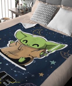 Good Star Wars Baby Yoda Astronomy Blanket Fleece Customized Blanket - Image 2