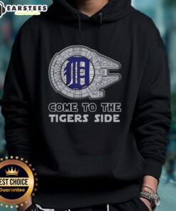 Good Star Wars Come To The Detroit Tigers Side Hoodie featuring iconic designs and team colors for fans.