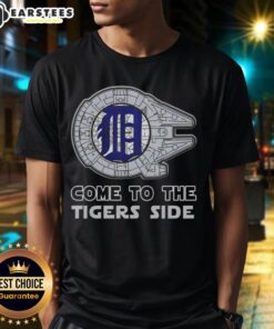 Good Star Wars Come To The Detroit Tigers Side T-Shirt featuring a unique design for baseball and sci-fi fans.