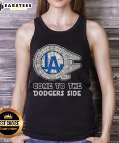 Good Star Wars Come to the Los Angeles Dodgers side tank top featuring a unique design for baseball and Star Wars fans.