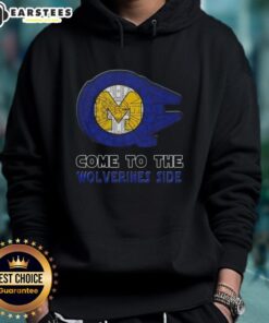 Good Star Wars Come to the Michigan Wolverines Side Hoodie featuring iconic designs and vibrant colors for fans.