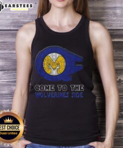 Good Star Wars Come To The Michigan Wolverines Side Tank Top featuring bold graphics and a sporty design for fans.