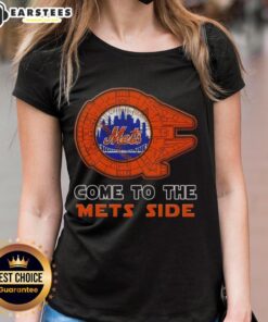 Good Star Wars Come To The New York Mets Side Ladies Tee featuring a stylish design for baseball and Star Wars fans.