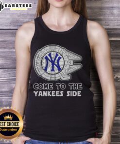 Good Star Wars Come to the New York Yankees side tank top featuring a stylish design for fans of baseball and sci-fi.