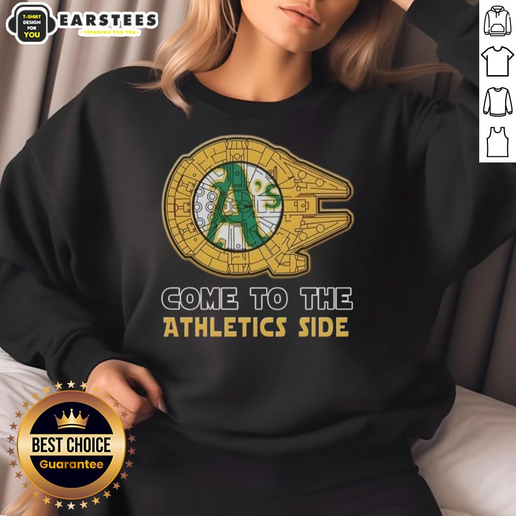 good-star-wars-come-to-the-oakland-athletics-side-sweatshirt Good Star Wars Come to the Oakland Athletics side sweatshirt featuring a stylish design for fans of baseball and sci-fi.
