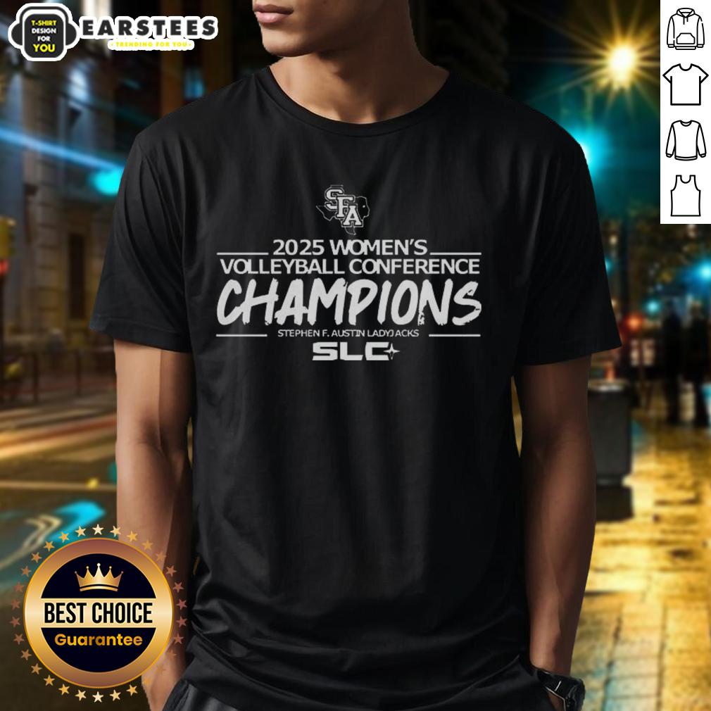 good-stephen-f-austin-ladyjacks-2025-womens-volleyball-conference-champions-t-shirt Stephen F. Austin Ladyjacks 2025 Women's Volleyball Conference Champions T-Shirt featuring team logo and vibrant colors.