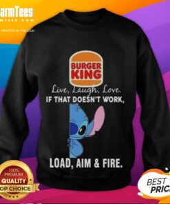 Good Stitch X Burger King Live Laugh Love sweatshirt featuring a fun graphic design and bold text, perfect for casual wear.