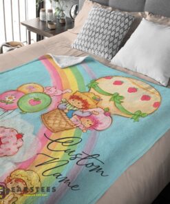 Good Strawberry Shortcake Cartoon With Friends Blanket – Customize Blanket - Image 2