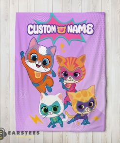 Good Super Kitties Assemble Feline Heroes In Action Blanket Fleece Customized Blanket
