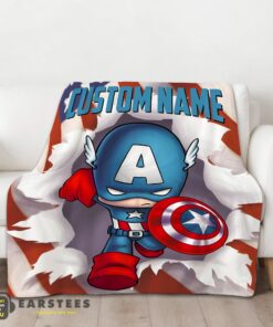 Good Superhero Marvel Avenger Chibi Captain America Blanket Fleece Customized Blanket - Image 2