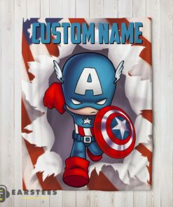 Good Superhero Marvel Avenger Chibi Captain America Blanket Fleece Customized Blanket