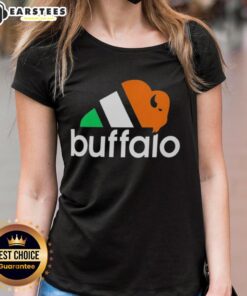 Alt Text: Buffalo Bills logo parody on a ladies tee, celebrating Good-The-City-With-Three-Seasons style.