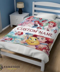 Good The Little Mermaid Blanket Ariel Princess Fleece Family Princess Customized Blanket - Image 3