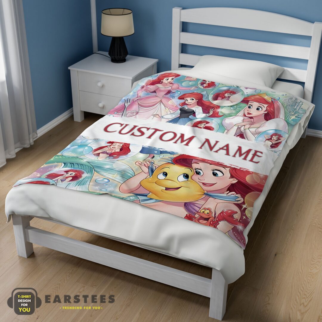 good-the-little-mermaid-blanket-ariel-princess-fleece-family-princess-customized-blanket-mk-02 Good The Little Mermaid Blanket Ariel Princess Fleece Family Princess Customized Blanket - Image 3