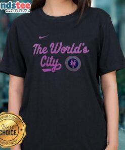 Alt Text: New York Mets City Connect ladies tee featuring vibrant design and team logo, perfect for fans and casual wear.