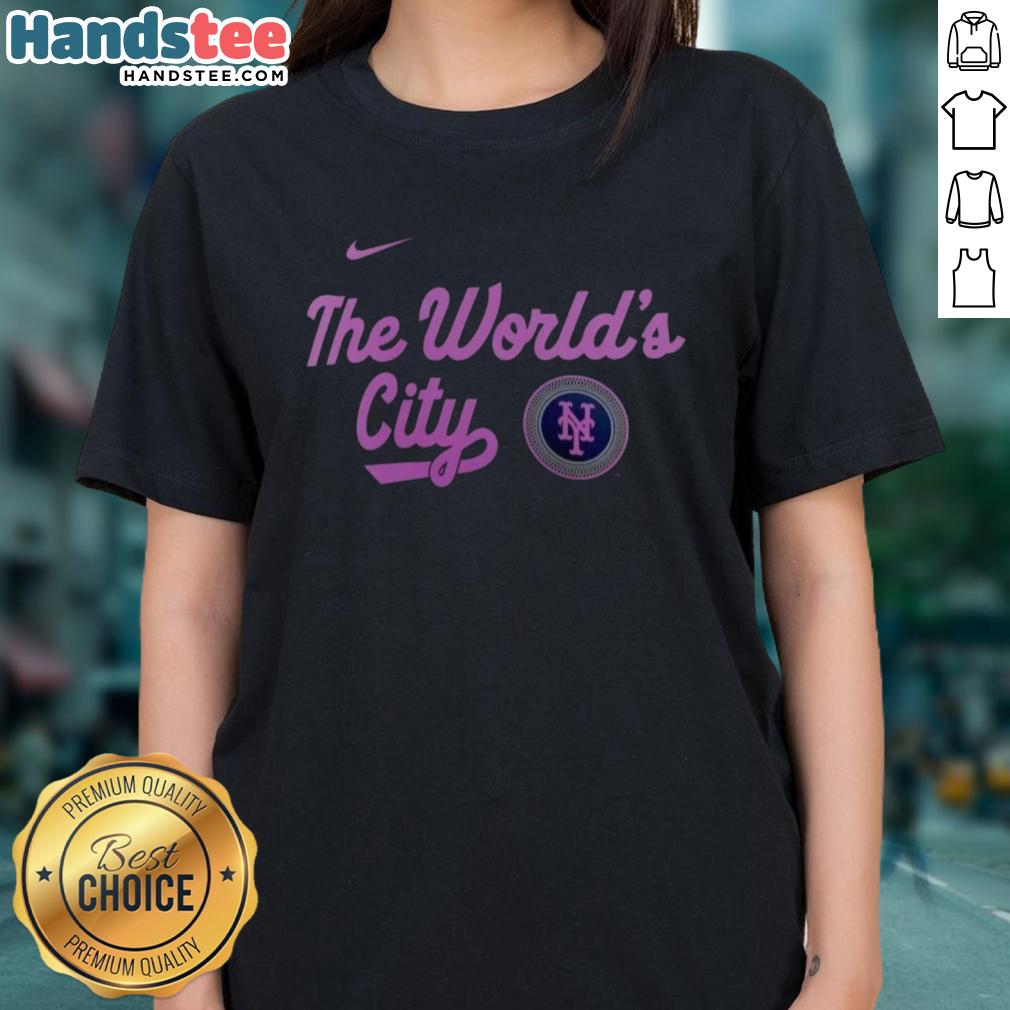 good-the-worlds-city-new-york-mets-city-connect-ladies-tee Alt Text: New York Mets City Connect ladies tee featuring vibrant design and team logo, perfect for fans and casual wear.