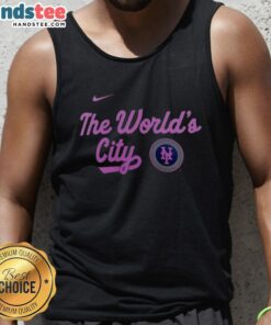 Alt Text: Good-The-Worlds-City New York Mets City Connect tank top featuring vibrant design and team logo for fans.