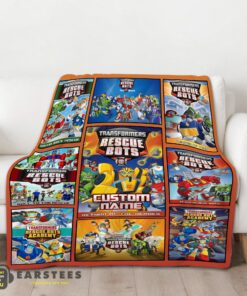 Good Transformer Rescue Bots Collage Poster Blanket Fleece Customized Blanket - Image 2