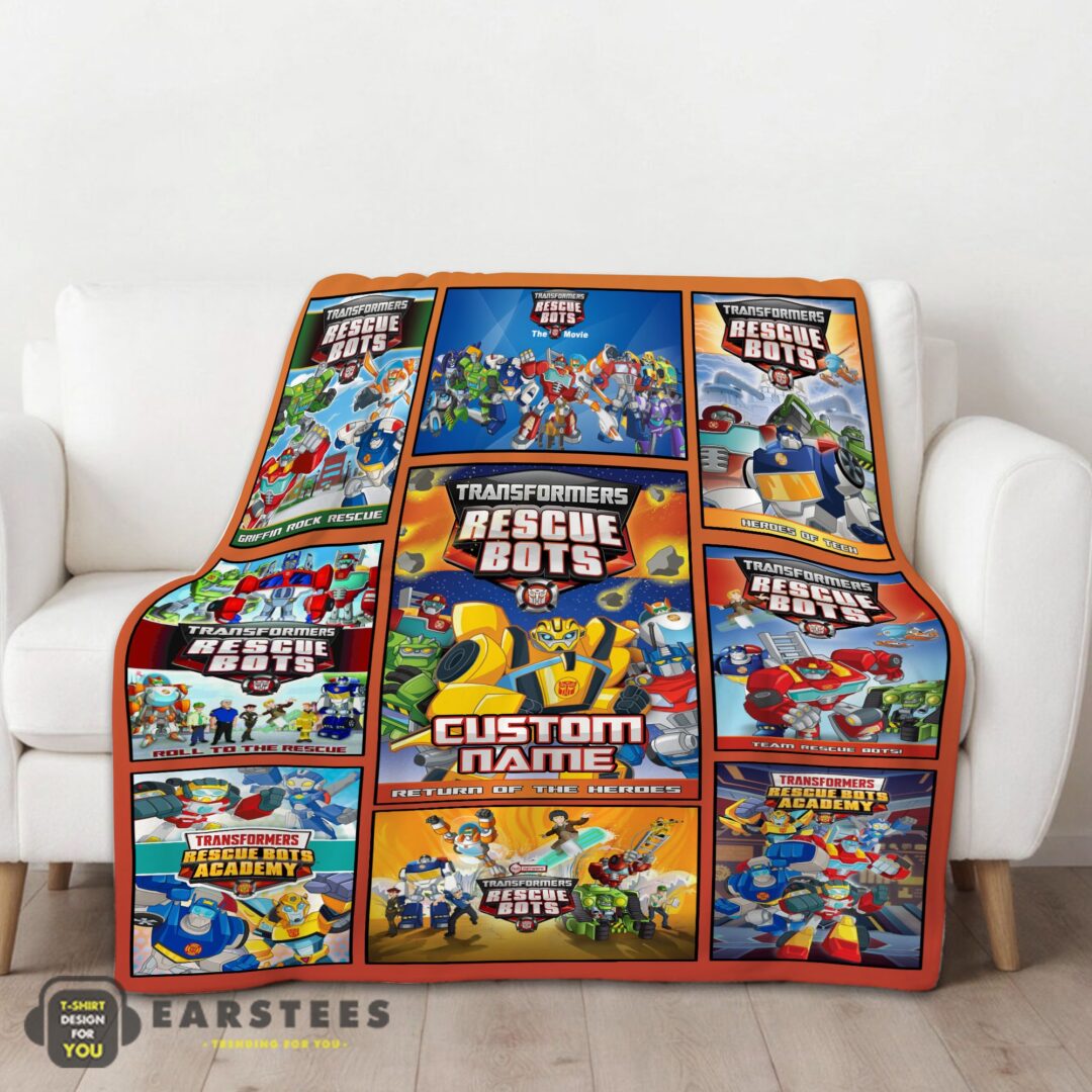good-transformer-rescue-bots-collage-poster-blanket-fleece-customized-blanket-mk-01 Good Transformer Rescue Bots Collage Poster Blanket Fleece Customized Blanket - Image 2
