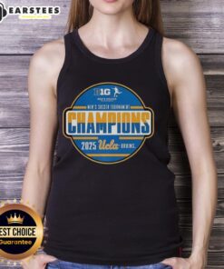 2025 UCLA Big Ten Men's Soccer Tournament Champions tank top featuring team colors and logo, perfect for fans.