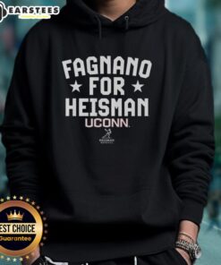 Alt Text: Joe Fagnano for Heisman hoodie showcasing UConn football spirit and support for the star quarterback.