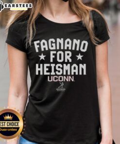 UConn Football Ladies Tee featuring Joe Fagnano for Heisman design, perfect for cheering on your team in style.