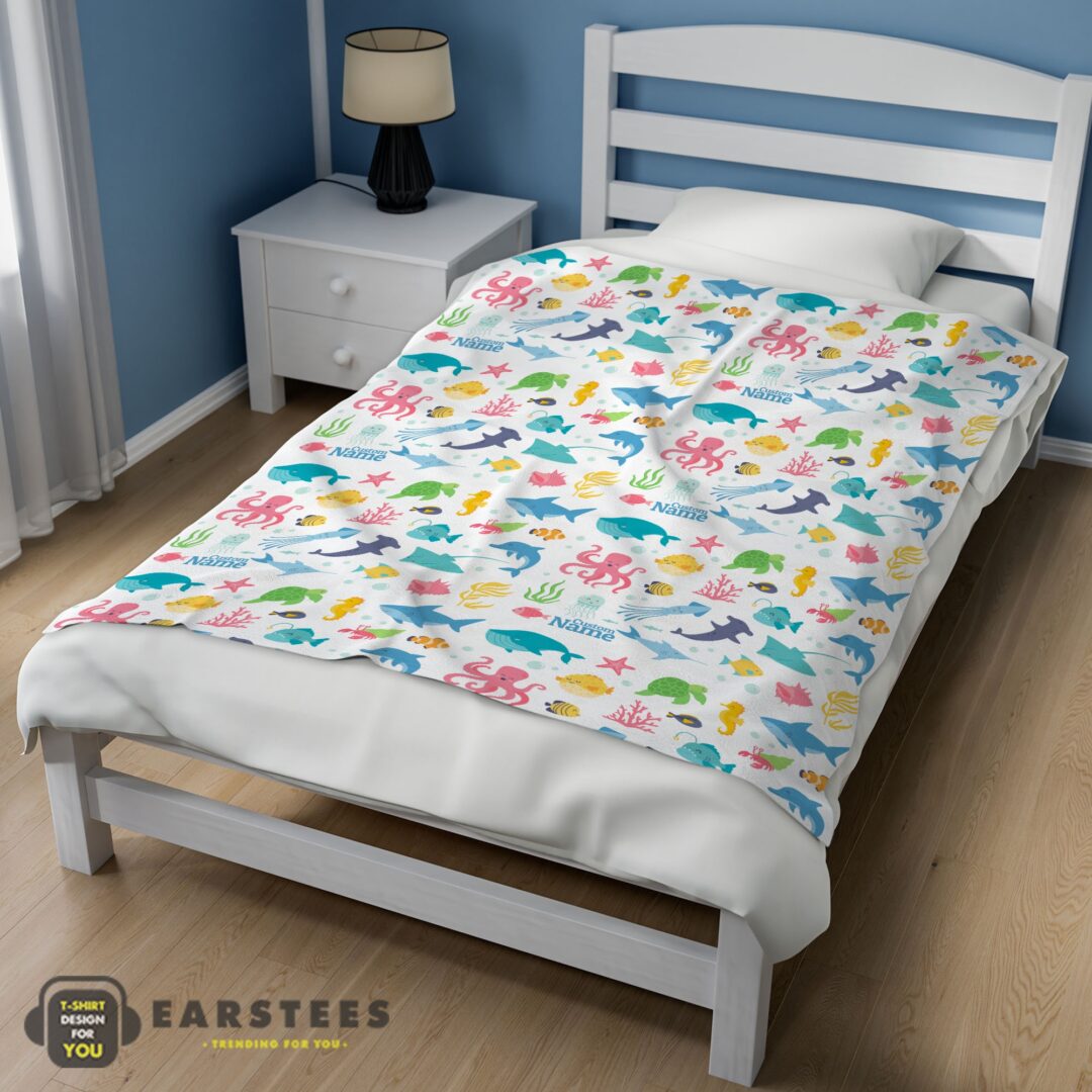 good-under-the-sea-pattern-blanket-fleece-customized-blanket-mk-02-1 Good Under The Sea Pattern Blanket Fleece Customized Blanket - Image 3