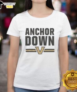 Alt Text: Good Vanderbilt Commodores Anchor Down ladies tee featuring team colors and logo for stylish game day wear.