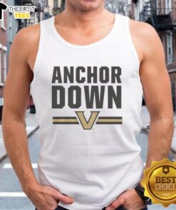 Vanderbilt Commodores Anchor Down tank top in black, showcasing team spirit and style for fans and supporters.