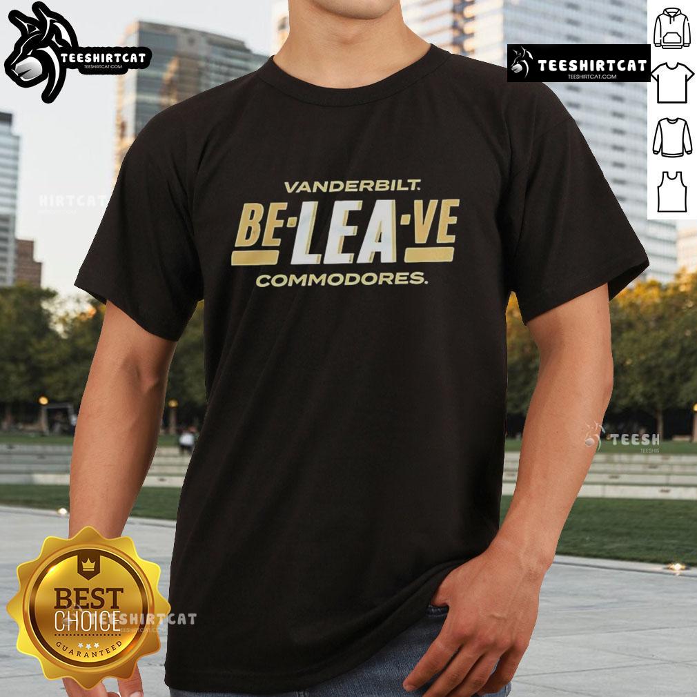 good-vanderbilt-commodores-football-be-lea-ve-commodores-t-shirt Good Vanderbilt Commodores Football Be-Lea-Ve T-Shirt featuring team colors and logo, perfect for fans and game day.