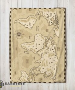 Good Vintage Pirate World Map Sepia Nautical Adventure Blanket Fleece Blanket