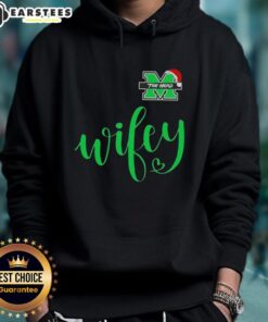 Good Wifey Marshall Thundering Herd hoodie with Santa hat, perfect for a Merry Christmas celebration.