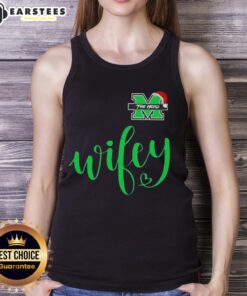 Good Wifey Marshall Thundering Herd tank top with Santa hat, perfect for celebrating a Merry Christmas in style.