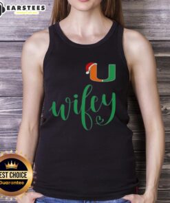 Good Wifey Miami Hurricanes Santa Hat Merry Christmas tank top with festive design for holiday sports fans.
