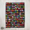 Good World Flags Grid Colorful International Countries Flag Blanket Fleece Blanket
