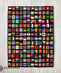 Good World Flags Grid Colorful International Countries Flag Blanket Fleece Blanket
