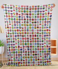 Good World Flags International Flags Collage Blanket Fleece Blanket