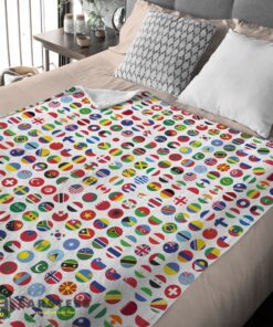 Good World Flags International Flags Collage Blanket Fleece Blanket - Image 2