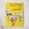 Good Cute Disney Ducktales Huey Dewey Louie Webby Yellow Cartoon Collage Blanket Fleece Customized Blanket
