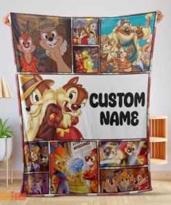 Happy Disney Cartoon Chip And Dale Family Cute Blanket Fleece Customized Blanket