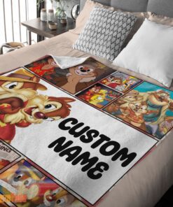 Happy Disney Cartoon Chip And Dale Family Cute Blanket Fleece Customized Blanket - Image 2