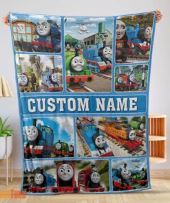 Happy Cartoon Thomas And Friends Blanket Fleece Customized Blanket