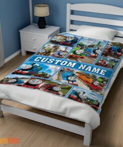 Happy Cartoon Thomas And Friends Blanket Fleece Customized Blanket - Image 3