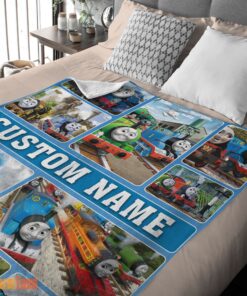 Happy Cartoon Thomas And Friends Blanket Fleece Customized Blanket - Image 2