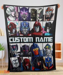 Happy Cartoon Transformers Characters Blanket Fleece Customized Blanket