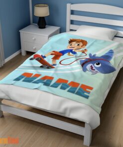 Happy Catoon Sharkdog Sharkdog and Max Skateboarding Blanket Fleece Customized Blanket - Image 3
