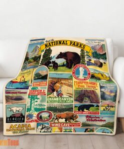 Happy Cavallini Visit The National Parks Blanket Fleece Customized Blanket - Image 2